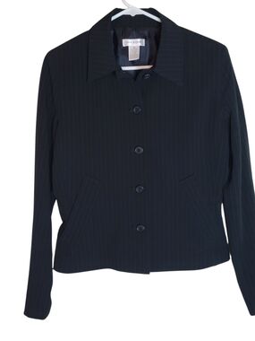 Isaac Mizrahi Black Pinstripe Women's BLAZER SIZE(M)